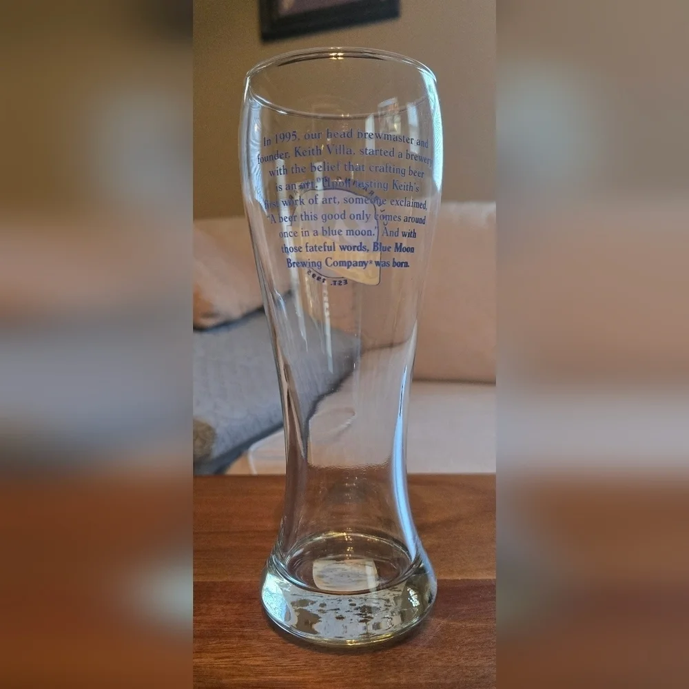 NWT | Blue Moon | 20 Years Anniversary Brewing Company Pint Beer Glass Souvenir